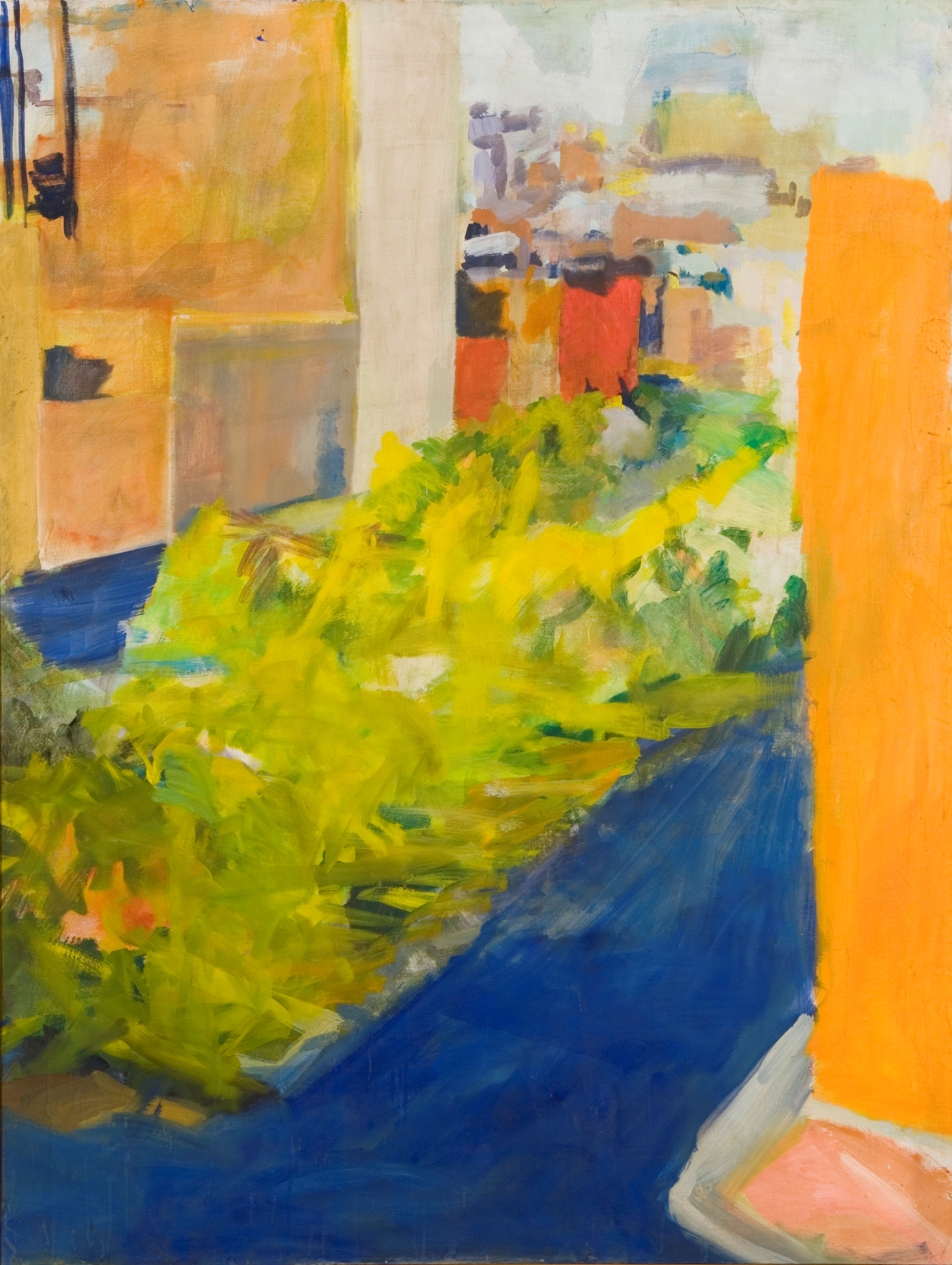 Lynda Caspe, Street Scene, 2009, oil on canvas, 67 x 51 in.