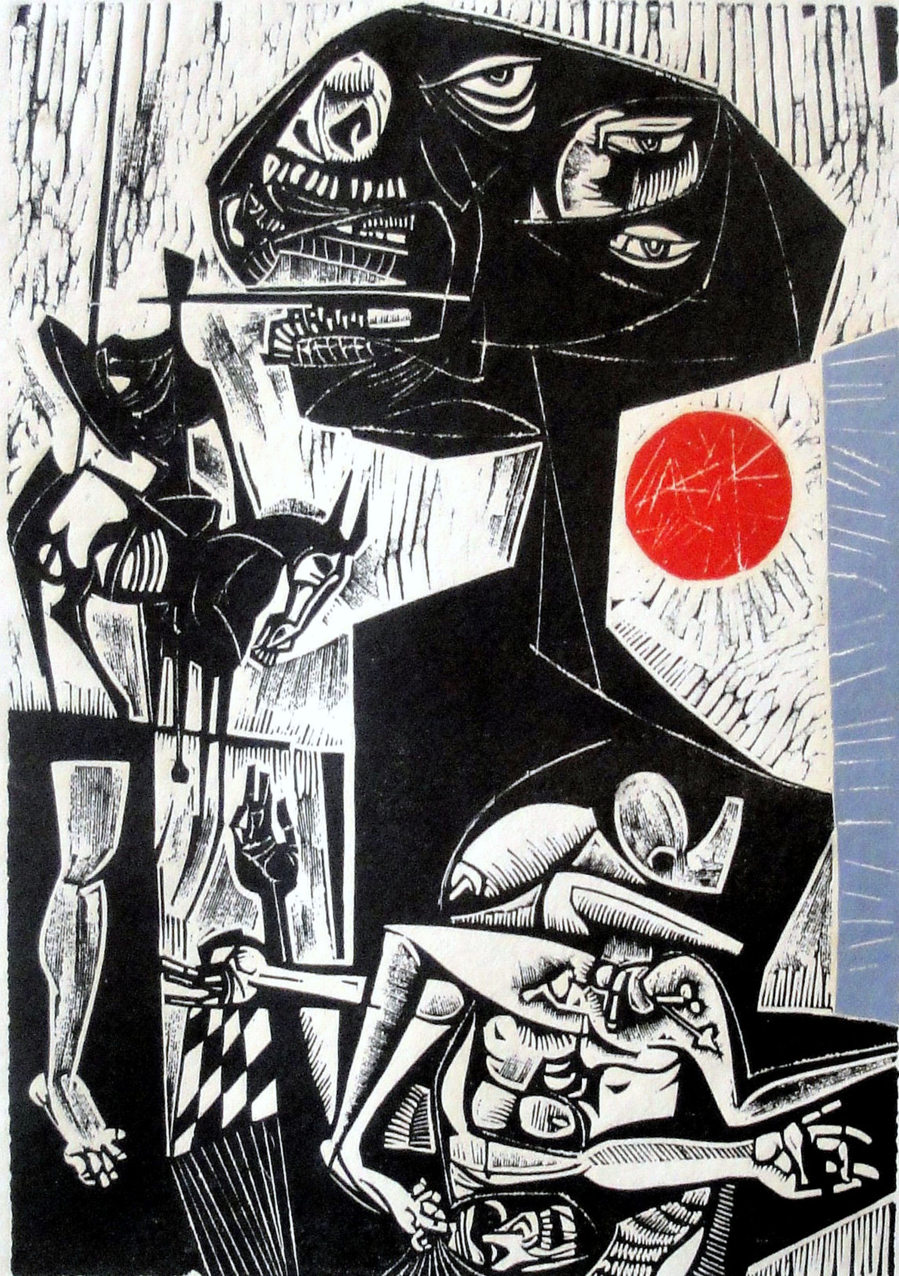 Vincent Hložník (Slovak, 1919-1997), Untitled, from Dreams, 1962, linocut, 23 5/8 X 16 3/8 inches. HHAR 1407. The Art Collection at The Hebrew Home at Riverdale.