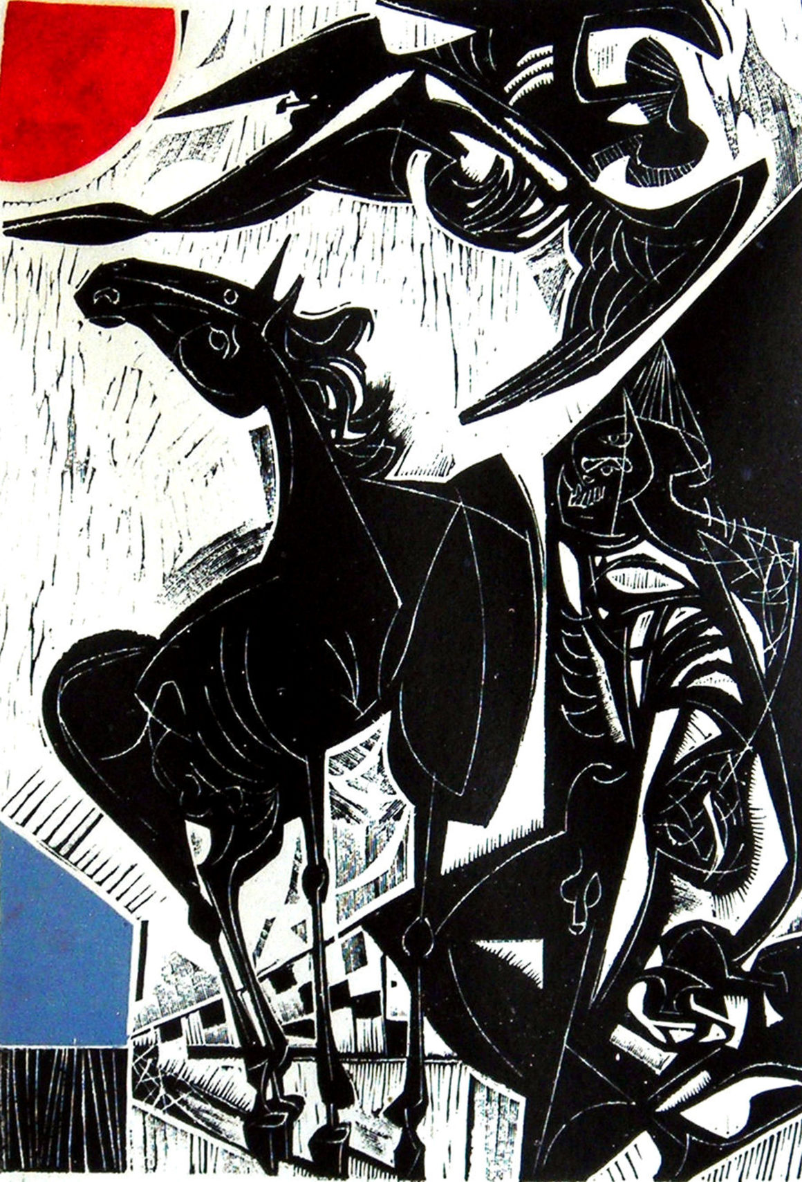 Vincent Hložník (Slovak, 1919-1997), Untitled, from Dreams, 1962, linocut, 23 5/8 X 16 3/8 inches. HHAR 1421. The Art Collection at The Hebrew Home at Riverdale.