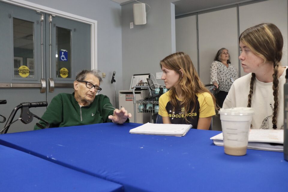 Students and RiverSpring Living residents in an intergenerational class